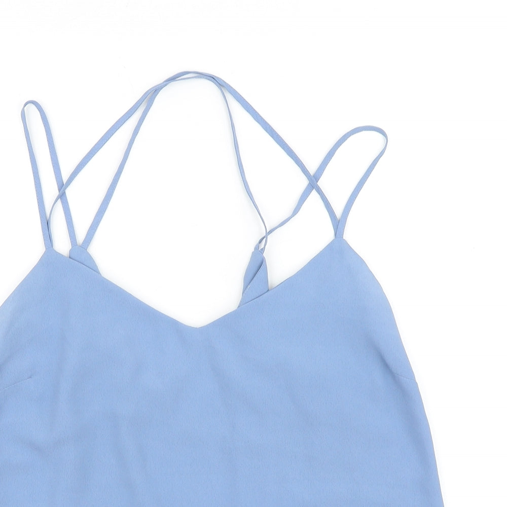 New Look Womens Blue Polyester Basic Tank Size 18 V-Neck