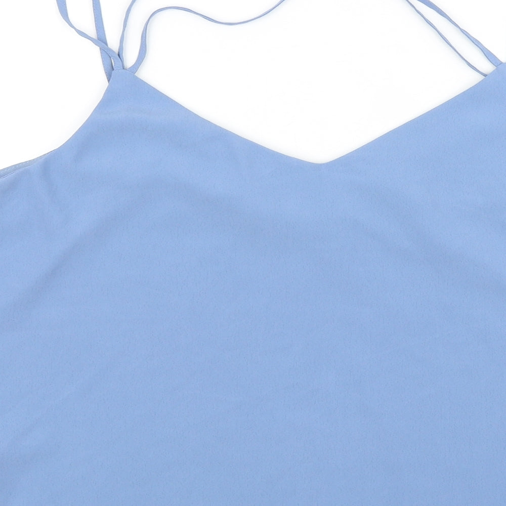 New Look Womens Blue Polyester Basic Tank Size 18 V-Neck