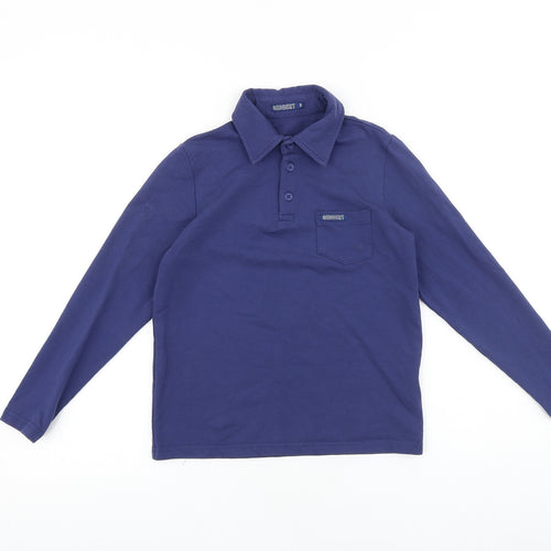 Geobert Boys Blue 100% Cotton Basic Polo Size 10 Years Collared Button