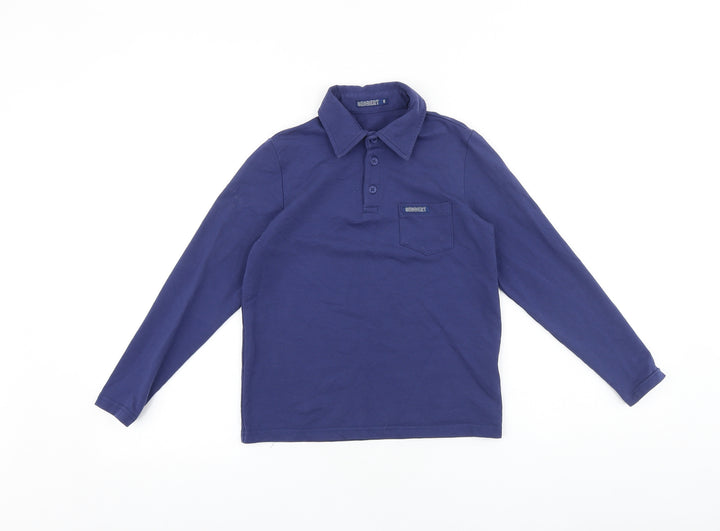 Geobert Boys Blue 100% Cotton Basic Polo Size 10 Years Collared Button