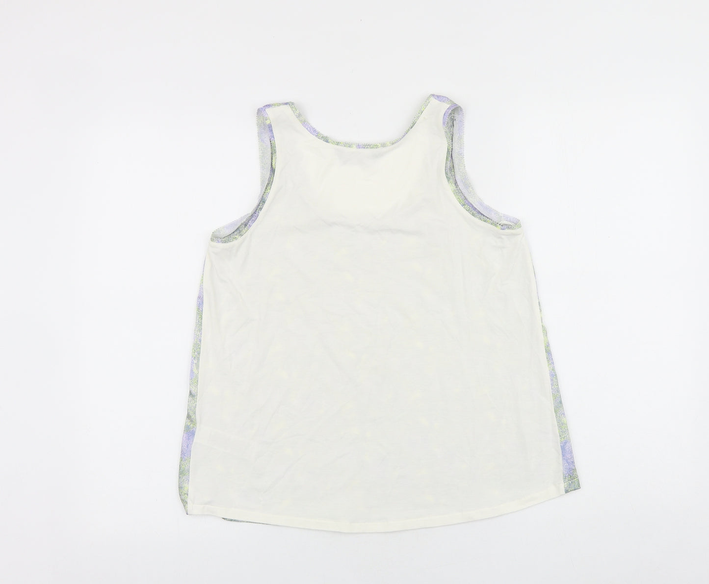 Marks and Spencer Womens Multicoloured Geometric Viscose Basic Tank Size 6 Scoop Neck