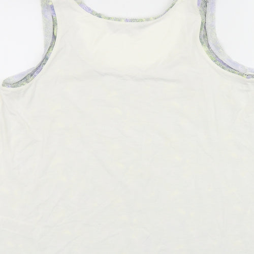 Marks and Spencer Womens Multicoloured Geometric Viscose Basic Tank Size 6 Scoop Neck