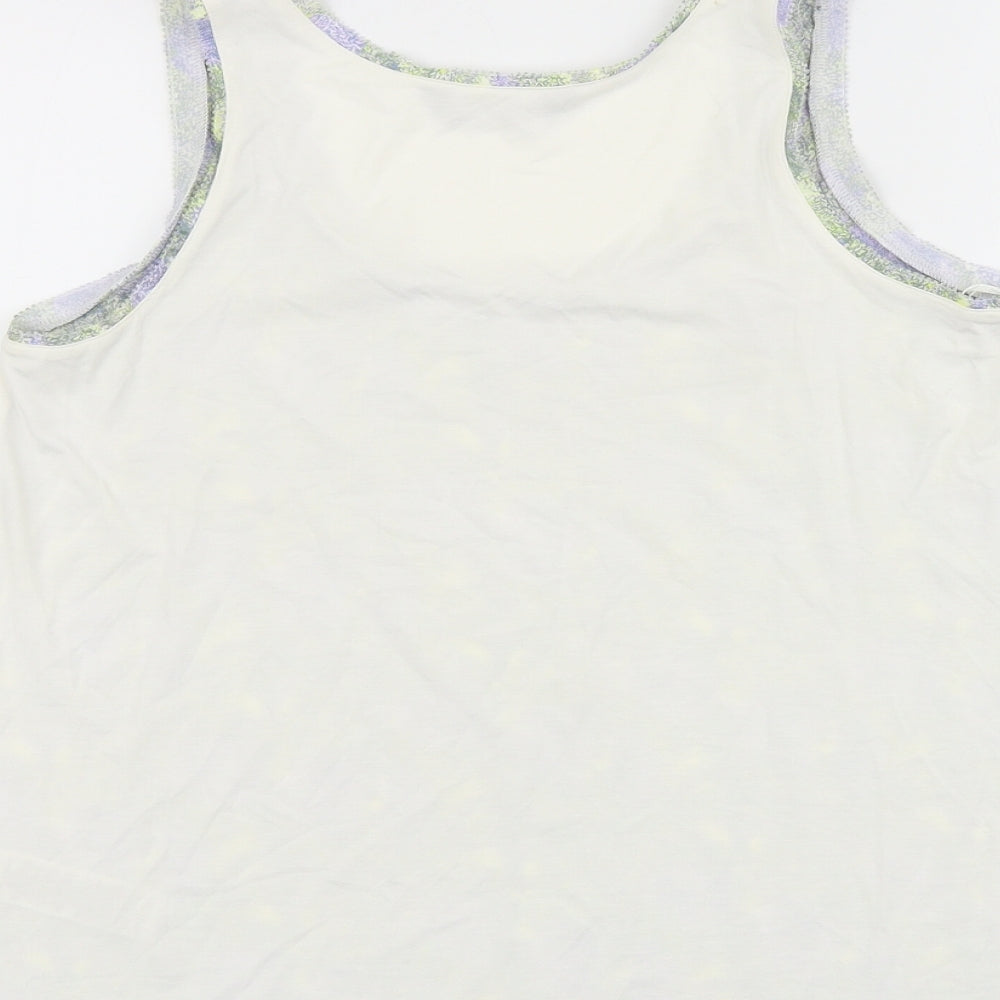 Marks and Spencer Womens Multicoloured Geometric Viscose Basic Tank Size 6 Scoop Neck