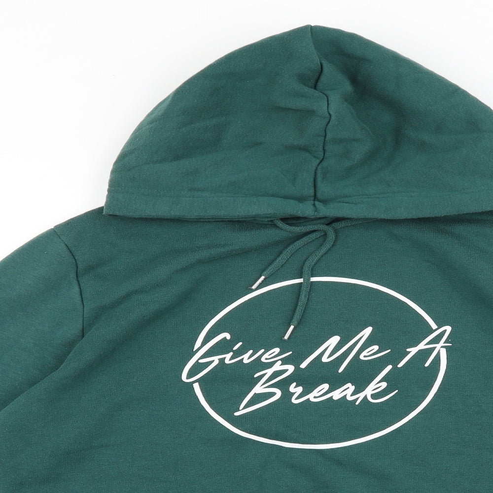 Primark Womens Green Cotton Pullover Hoodie Size L Pullover