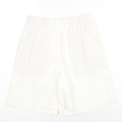 Marks and Spencer Womens Ivory Polyester Culotte Shorts Size 6 Regular Pull On