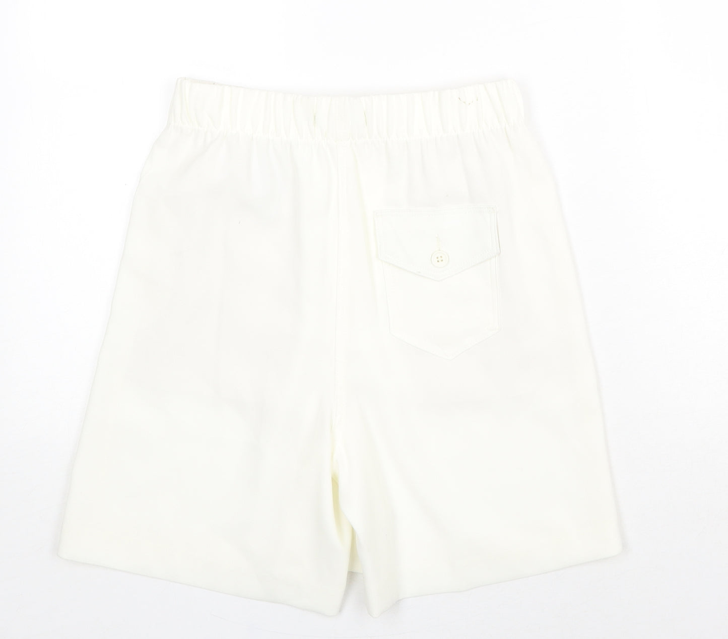 Marks and Spencer Womens Ivory Polyester Culotte Shorts Size 6 Regular Pull On
