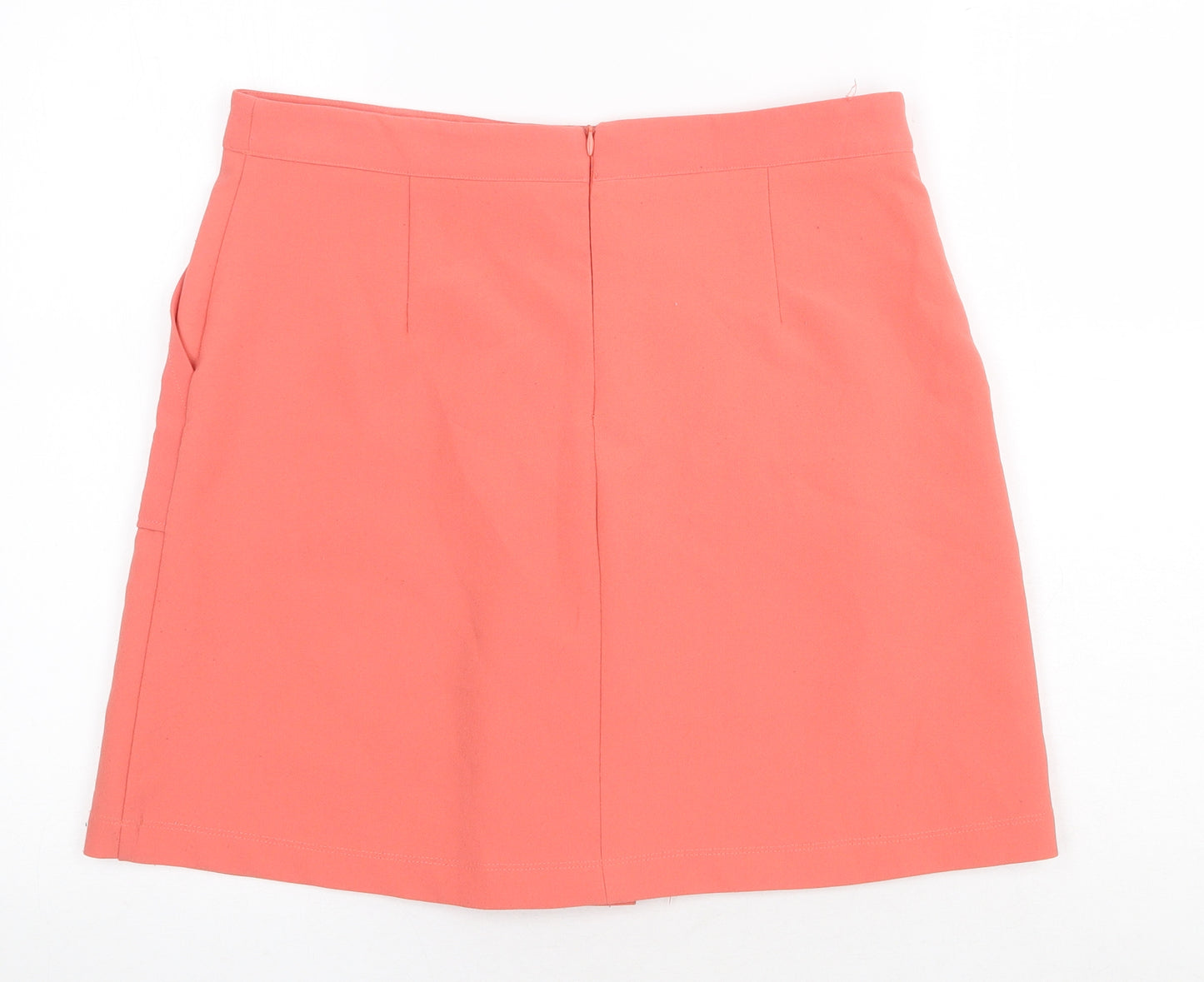 TU Womens Pink Polyester Straight & Pencil Skirt Size 12 Zip