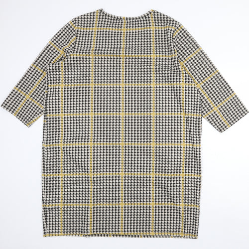 TU Womens Multicoloured Plaid Polyester A-Line Size 22 Round Neck Pullover