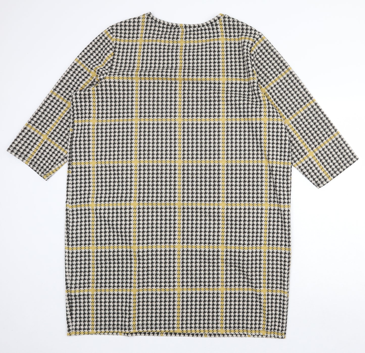 TU Womens Multicoloured Plaid Polyester A-Line Size 22 Round Neck Pullover