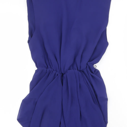 ASOS Womens Blue Polyester Fit & Flare Size 12 V-Neck Pullover