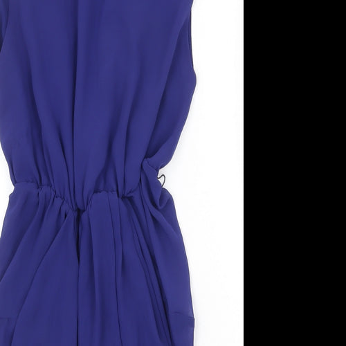 ASOS Womens Blue Polyester Fit & Flare Size 12 V-Neck Pullover