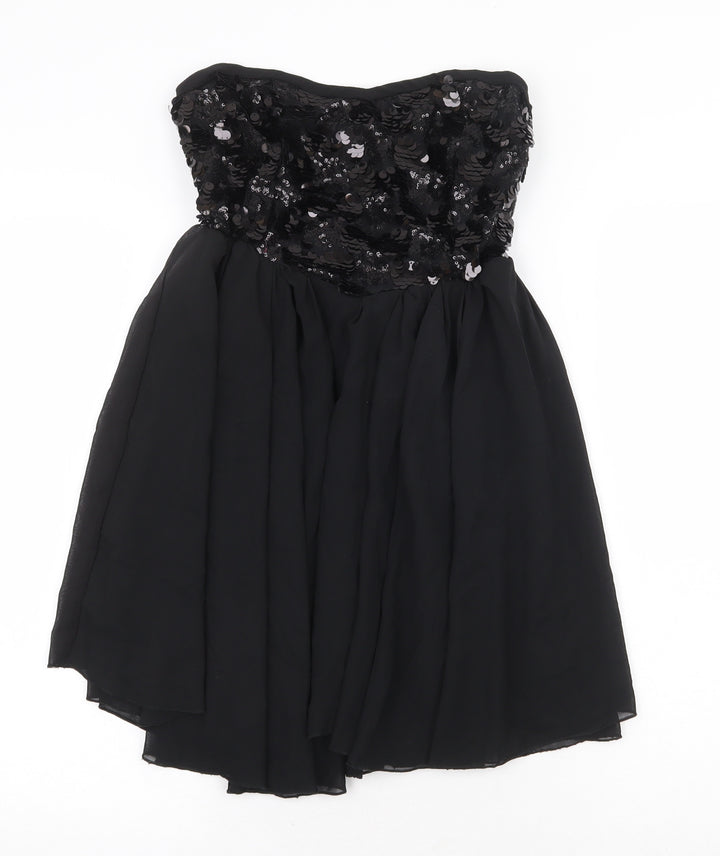 Panacher Womens Black Polyester Ball Gown Size M Sweetheart Pullover