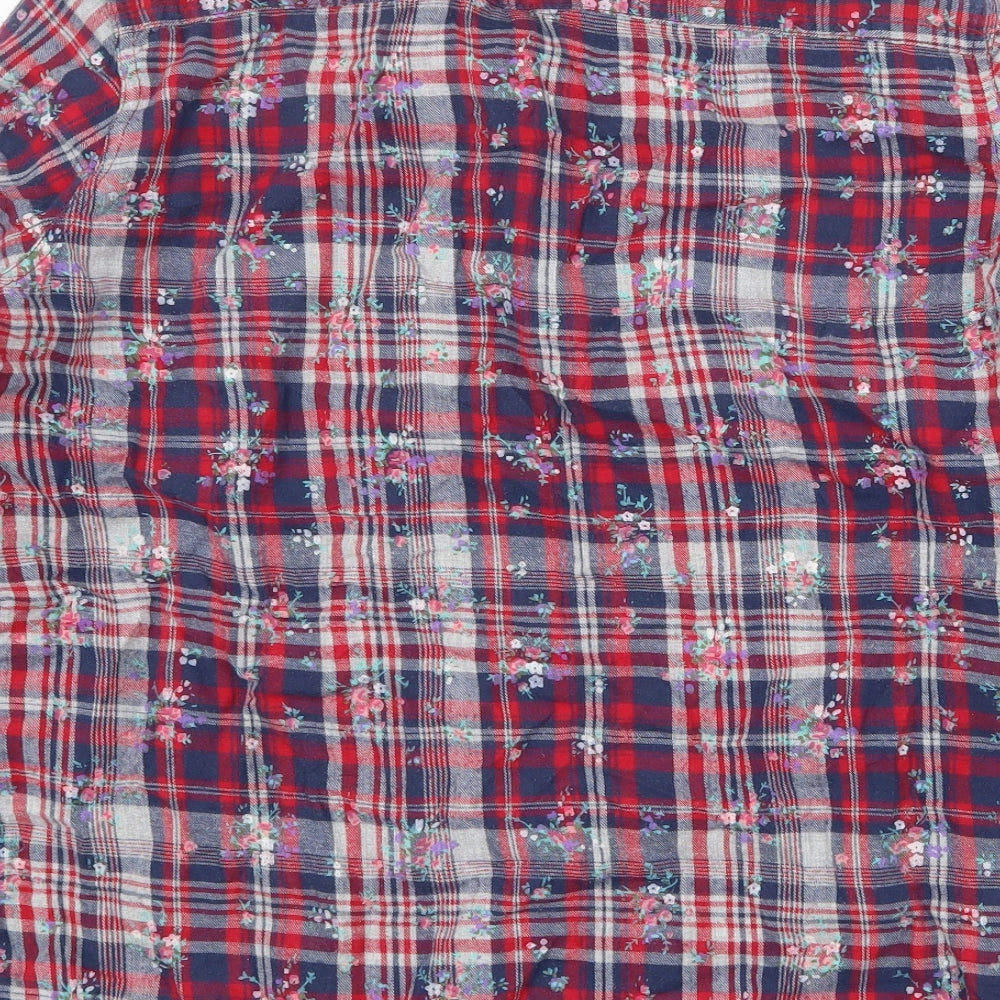 Intuition Womens Red Animal Print 100% Cotton Basic Button-Up Size 18 Collared