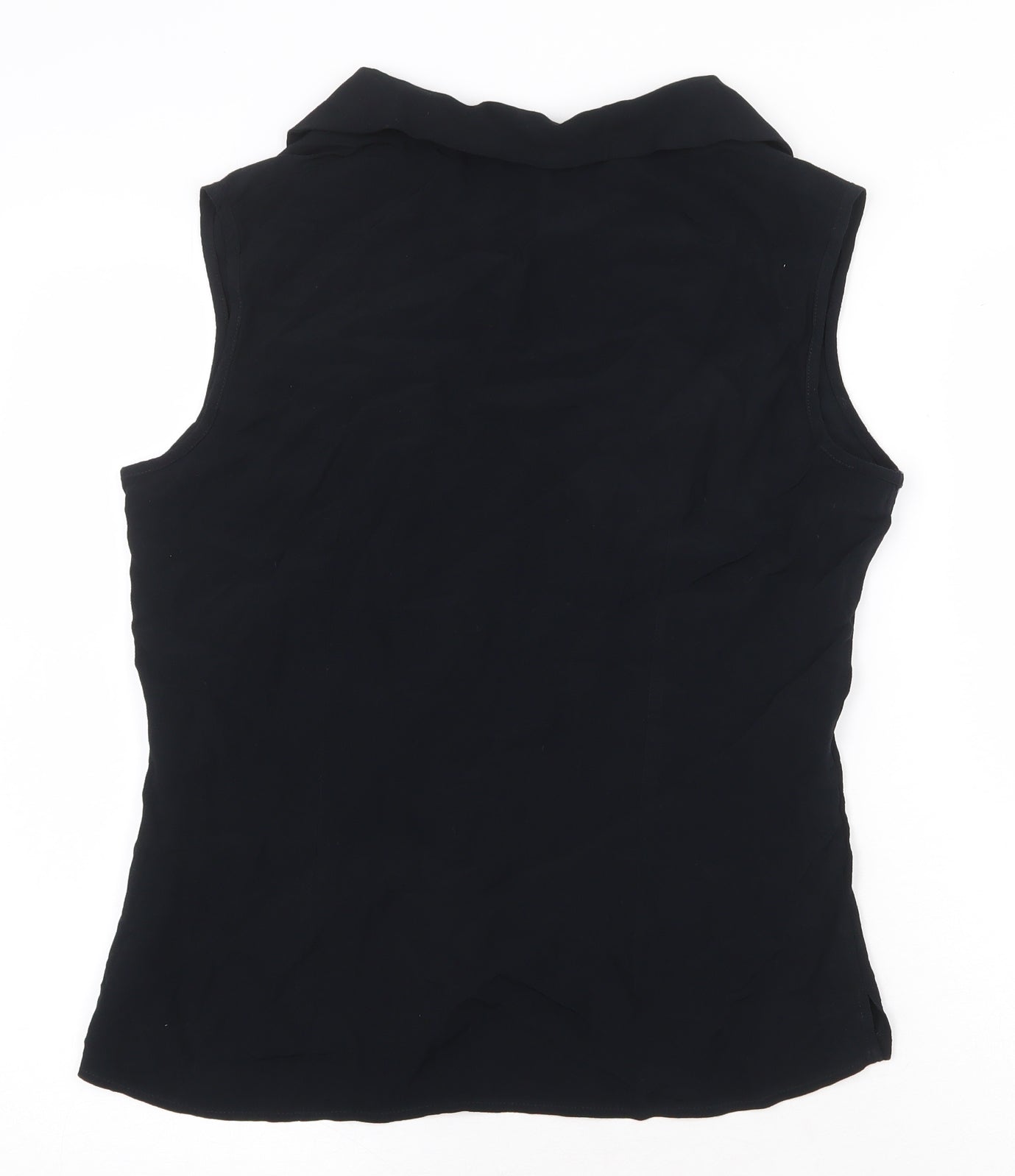 Elizabeth Shelton Womens Black Viscose Basic Tank Size 14 V-Neck