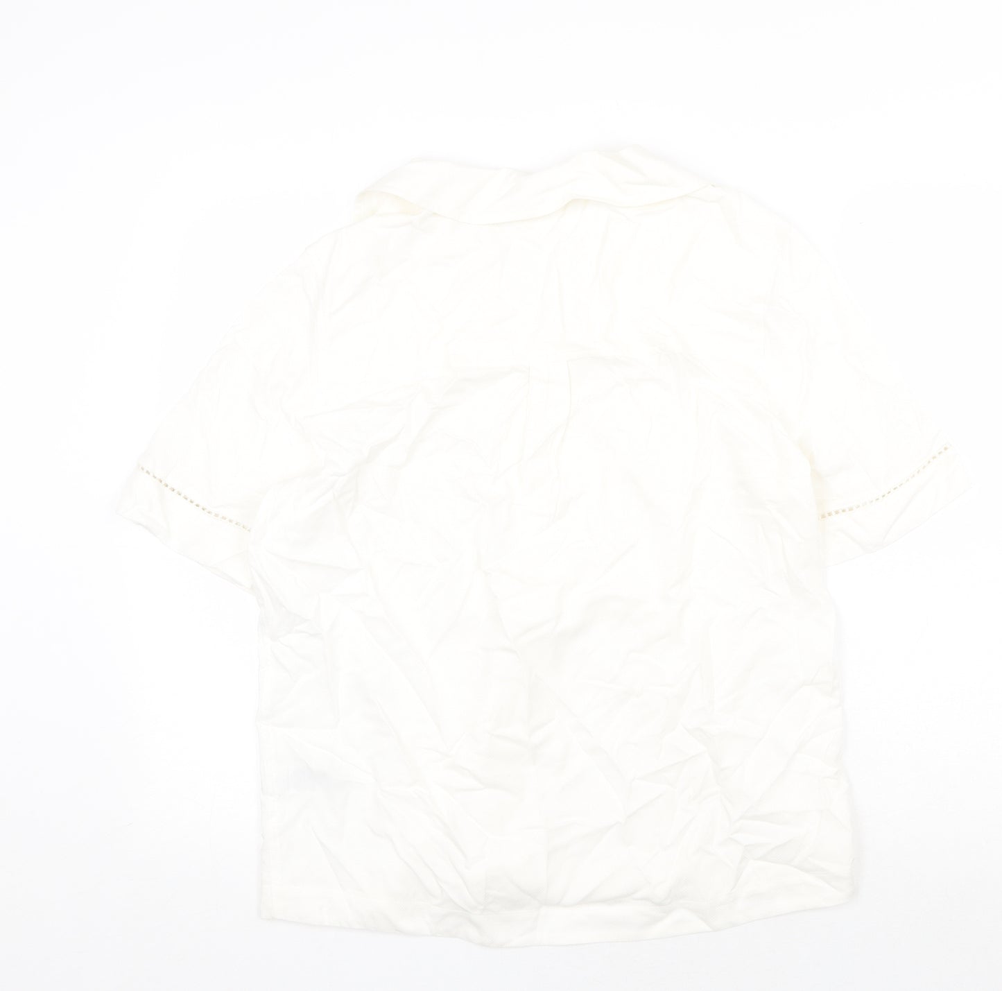 Marks and Spencer Womens White Viscose Basic Blouse Size 10 V-Neck