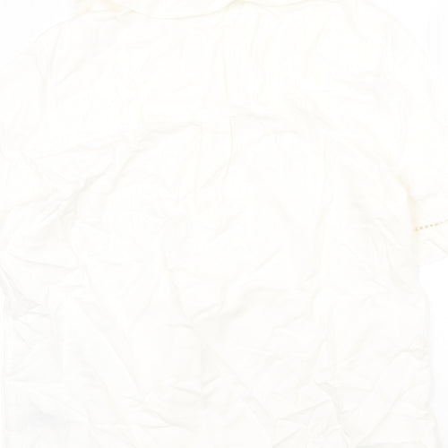 Marks and Spencer Womens White Viscose Basic Blouse Size 10 V-Neck