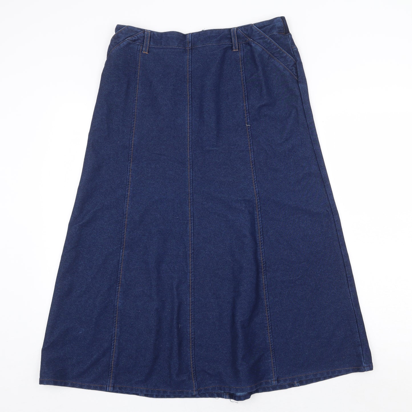 Cotton Traders Womens Black Cotton Swing Skirt Size 12