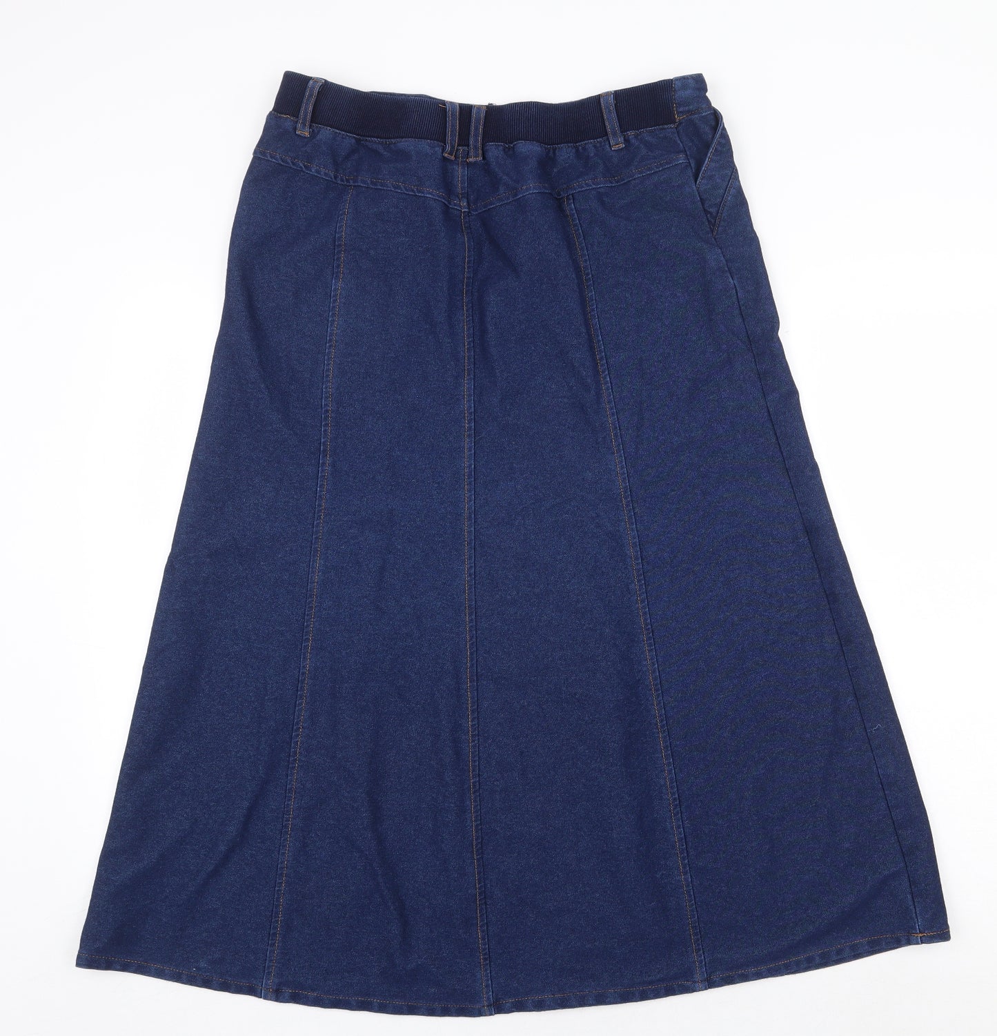 Cotton Traders Womens Black Cotton Swing Skirt Size 12