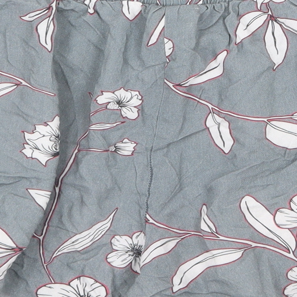 ROXY Womens Grey Floral Viscose Wrap Shorts Size S Regular Tie