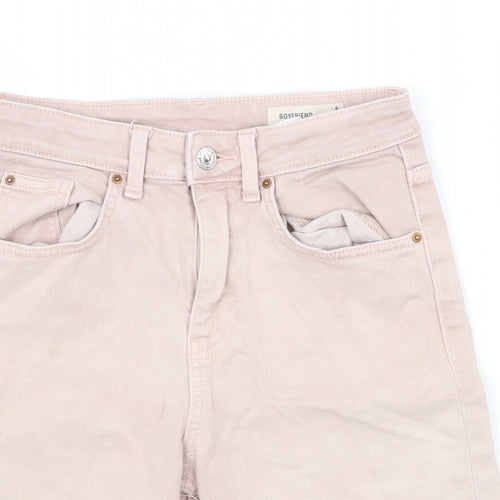 Marks and Spencer Womens Pink Cotton Bermuda Shorts Size 6 Regular Zip