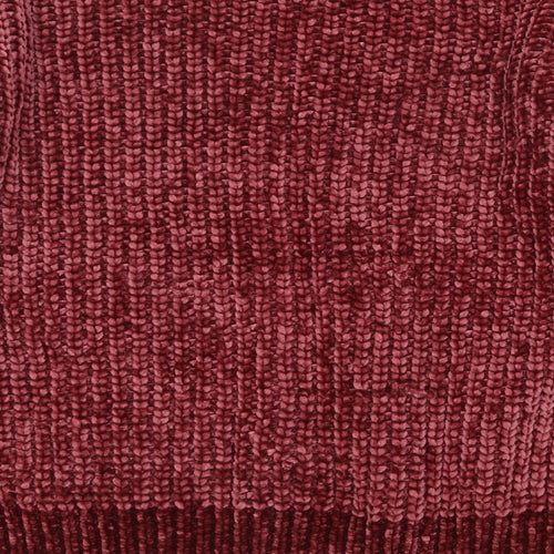 George Womens Red Round Neck Polyester Pullover Jumper Size M