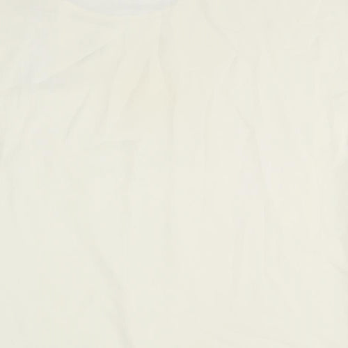 BHS Womens Ivory Polyester Basic T-Shirt Size 16 Round Neck