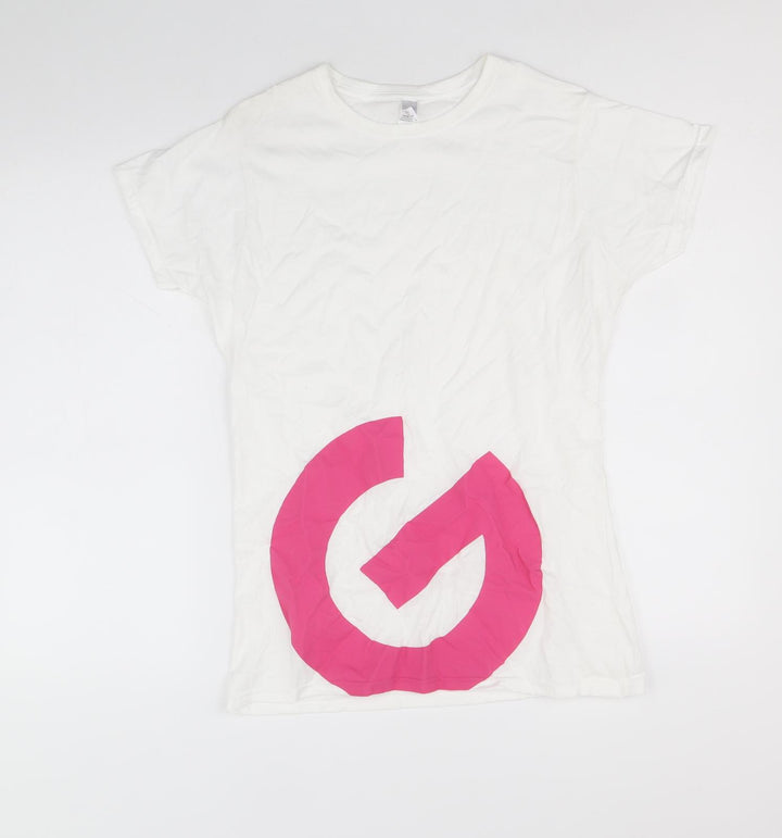 Gildan Womens White 100% Cotton Basic T-Shirt Size XL Round Neck