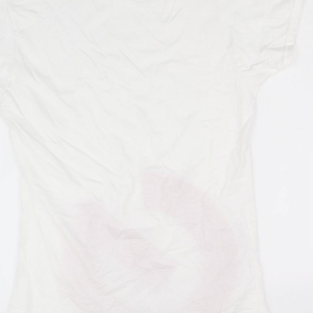 Gildan Womens White 100% Cotton Basic T-Shirt Size XL Round Neck