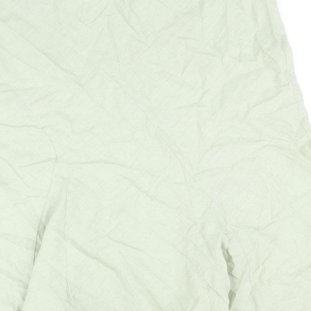 BHS Womens Green Linen Swing Skirt Size 14