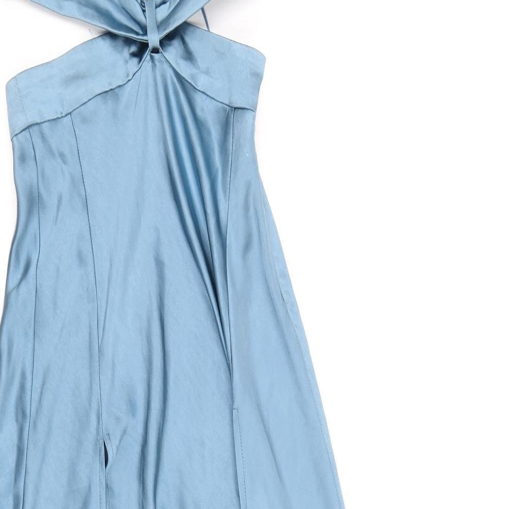 Showpo Womens Blue Polyester Ball Gown Size 4XL V-Neck Zip