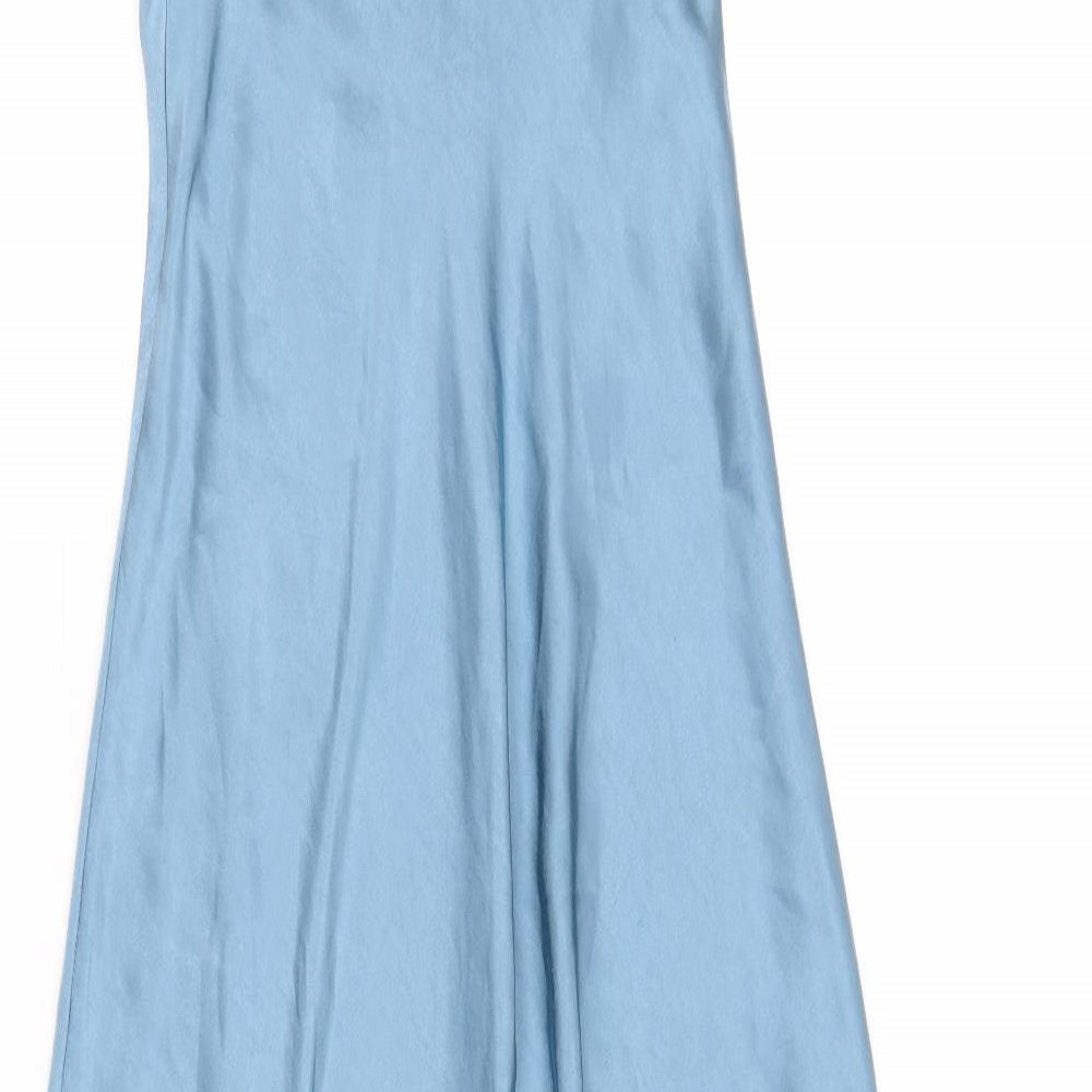 Showpo Womens Blue Polyester Ball Gown Size 4XL V-Neck Zip