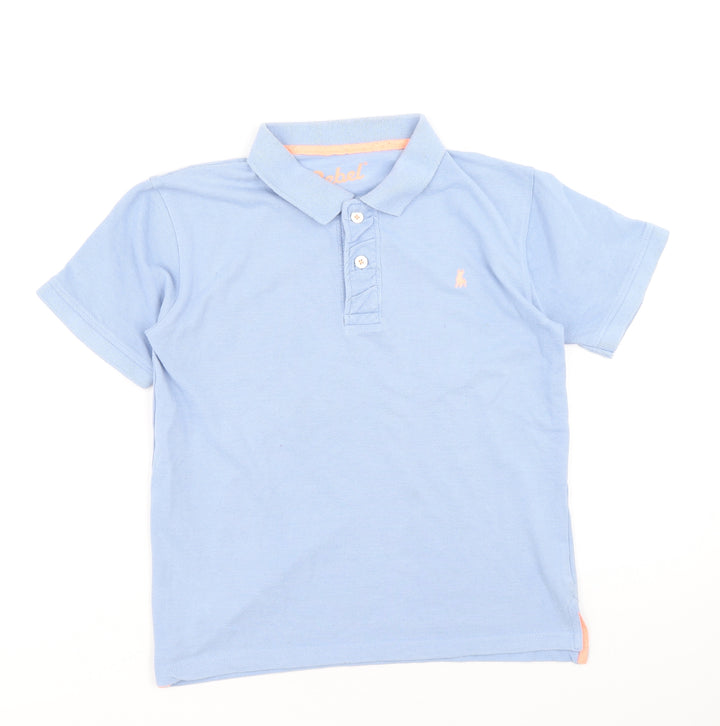Rebel Boys Blue Cotton Basic Polo Size 11-12 Years Collared Button