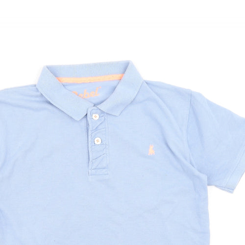 Rebel Boys Blue Cotton Basic Polo Size 11-12 Years Collared Button