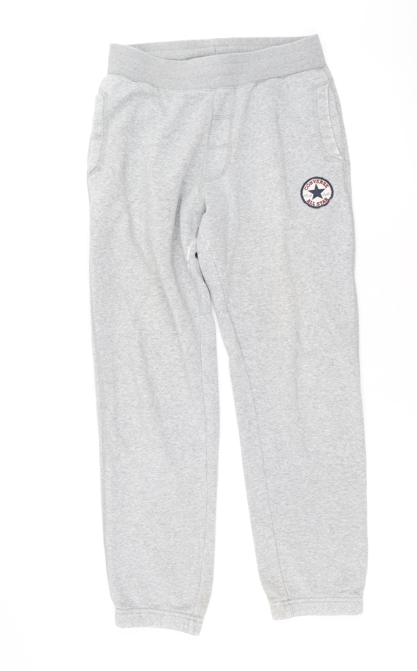 Converse Mens Grey Cotton Sweatpants Trousers Size S Regular Drawstring