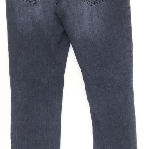 & Denim Womens Blue Cotton Skinny Jeans Size 10 Regular Zip
