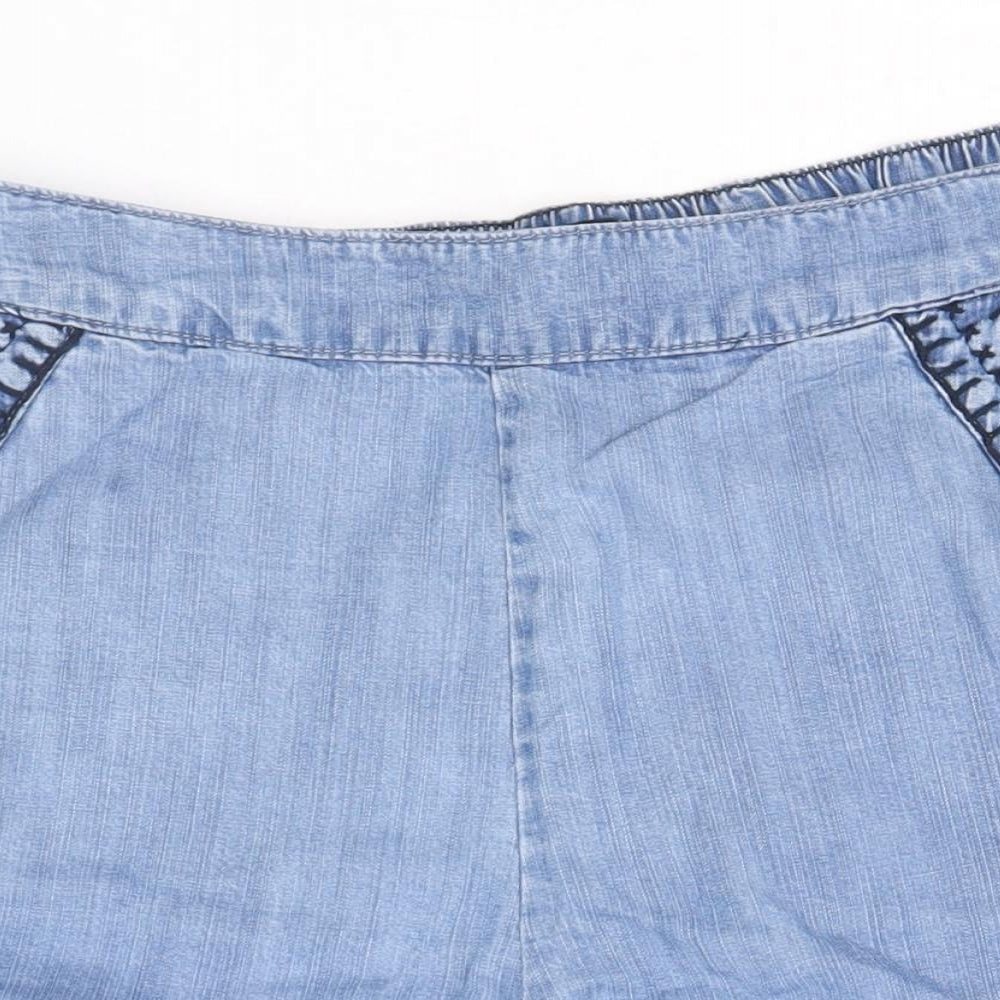 NEXT Womens Blue Lyocell Basic Shorts Size 10 Regular Pull On