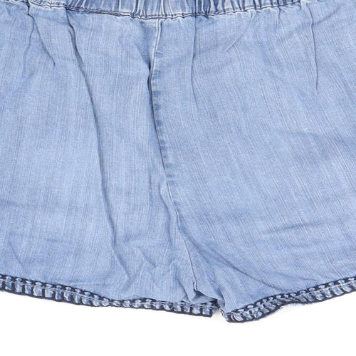 NEXT Womens Blue Lyocell Basic Shorts Size 10 Regular Pull On