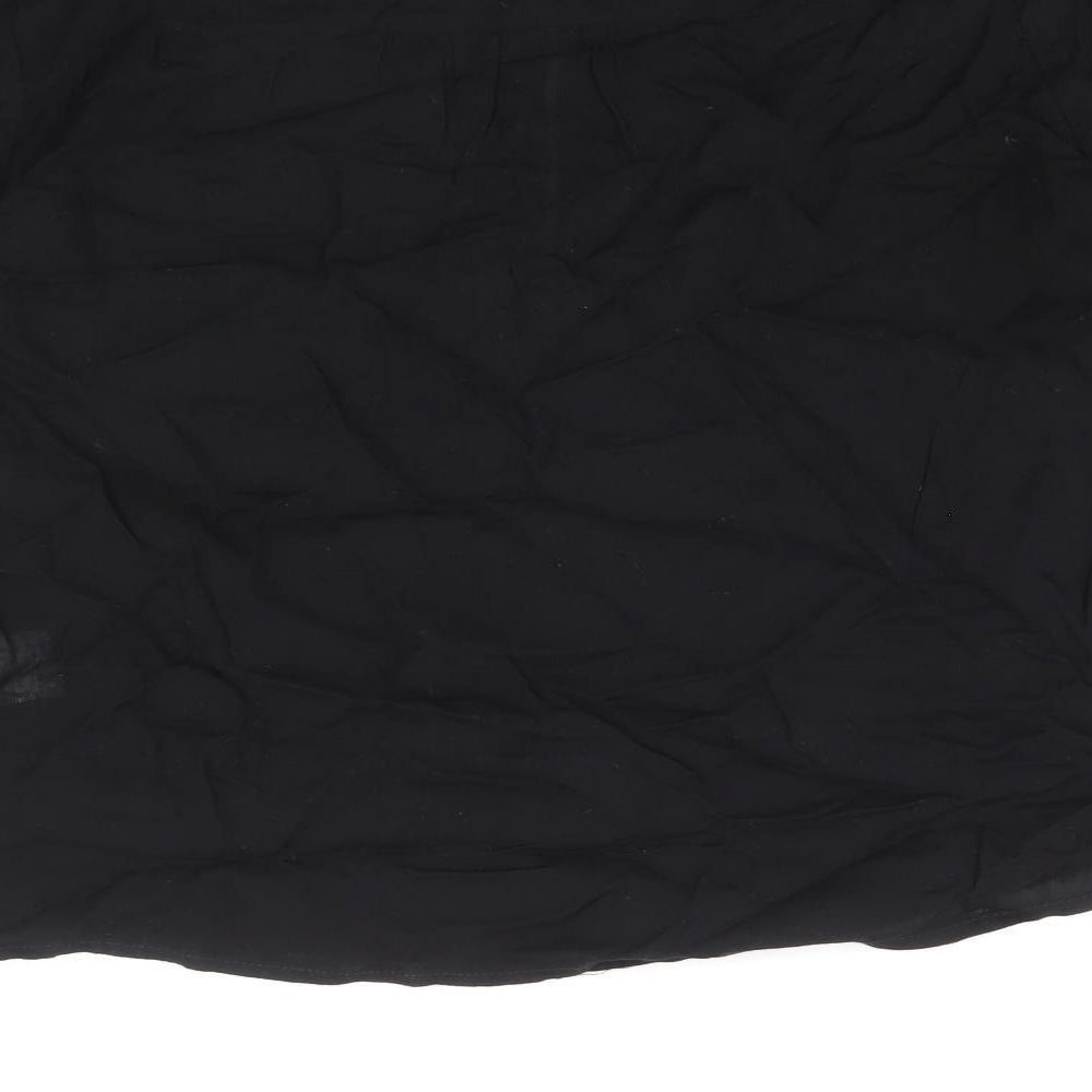 Kilibbi Womens Black Viscose Basic Blouse Size 8 V-Neck