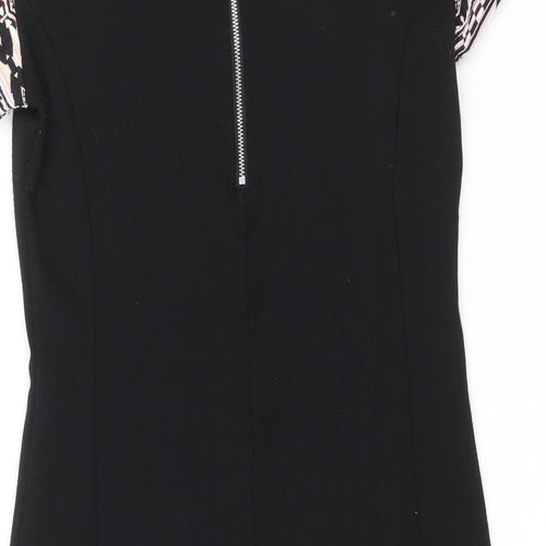 VILA Womens Multicoloured Geometric Polyester A-Line Size M Round Neck Zip