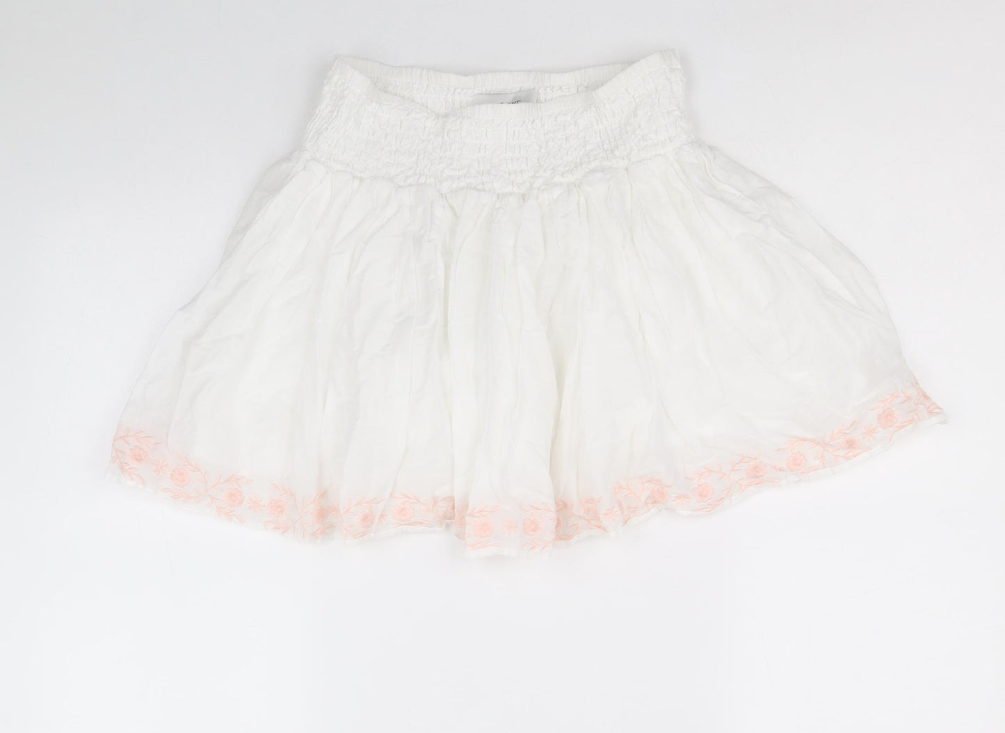 NEXT Womens White Cotton Skater Skirt Size 12