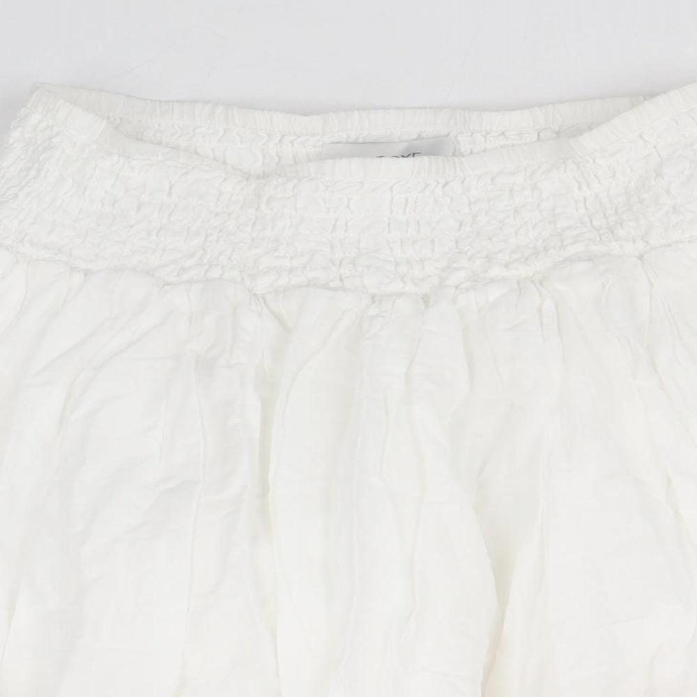 NEXT Womens White Cotton Skater Skirt Size 12