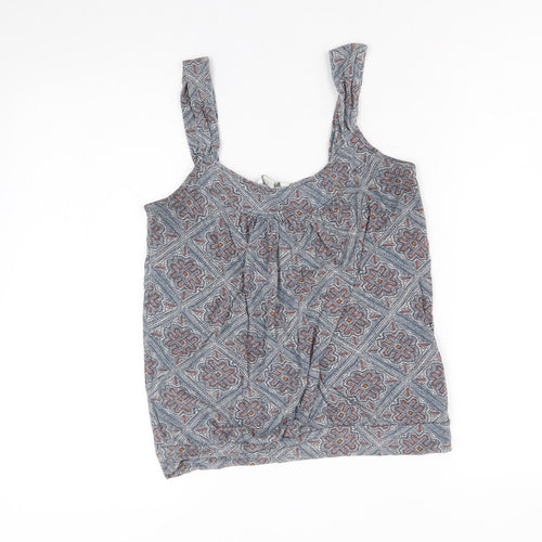 Monsoon Womens Multicoloured Geometric Viscose Basic Tank Size 10 Round Neck
