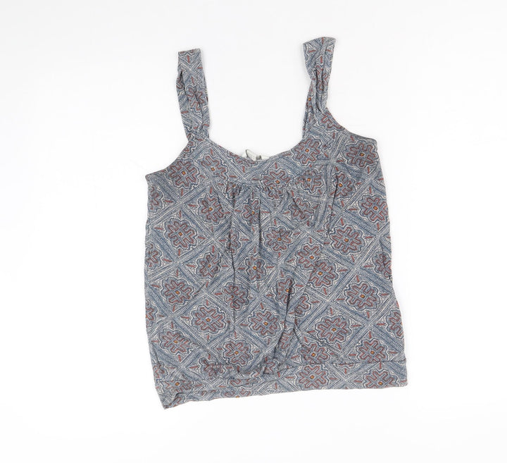 Monsoon Womens Multicoloured Geometric Viscose Basic Tank Size 10 Round Neck