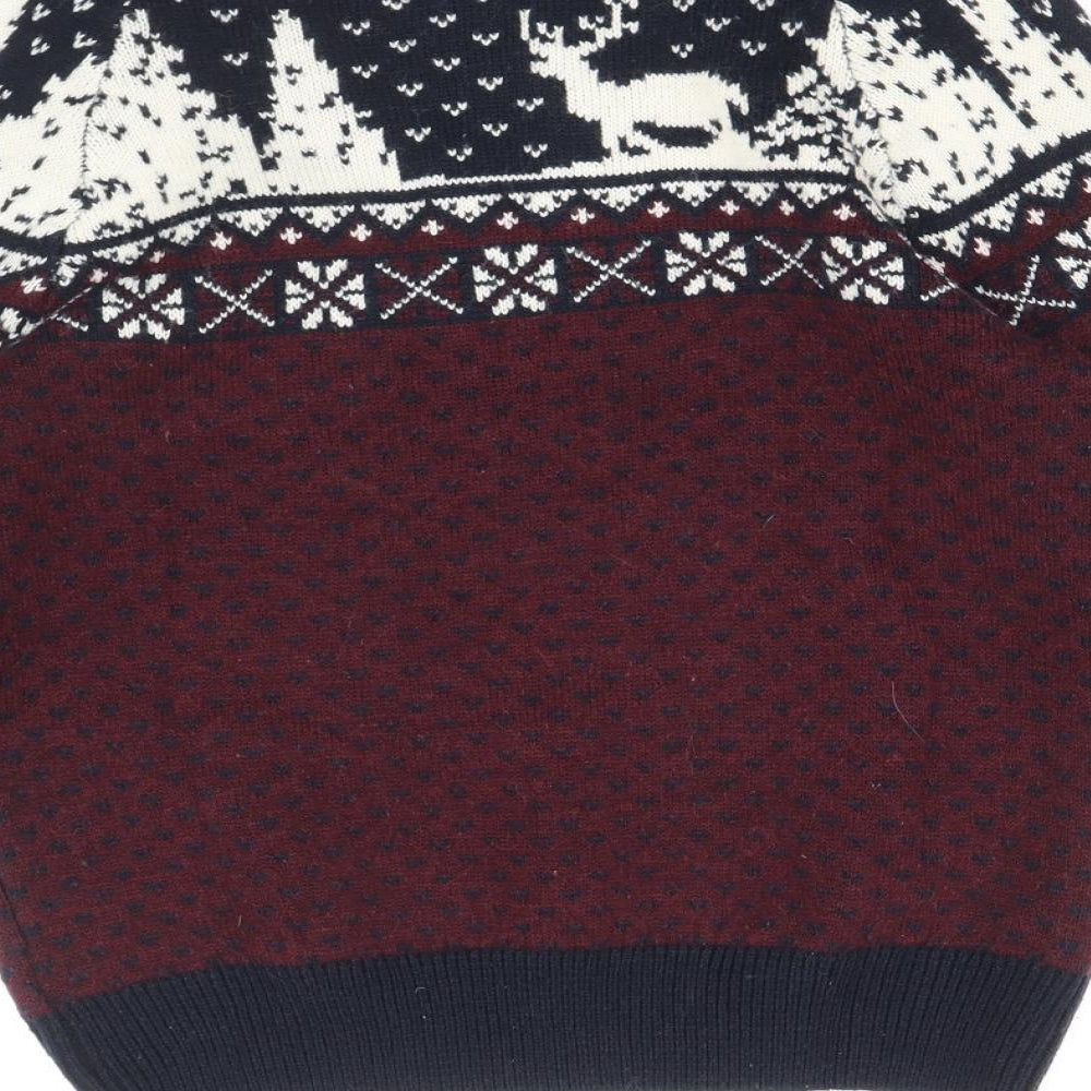 NEXT Mens Multicoloured Round Neck Fair Isle Acrylic Pullover Jumper Size S Long Sleeve