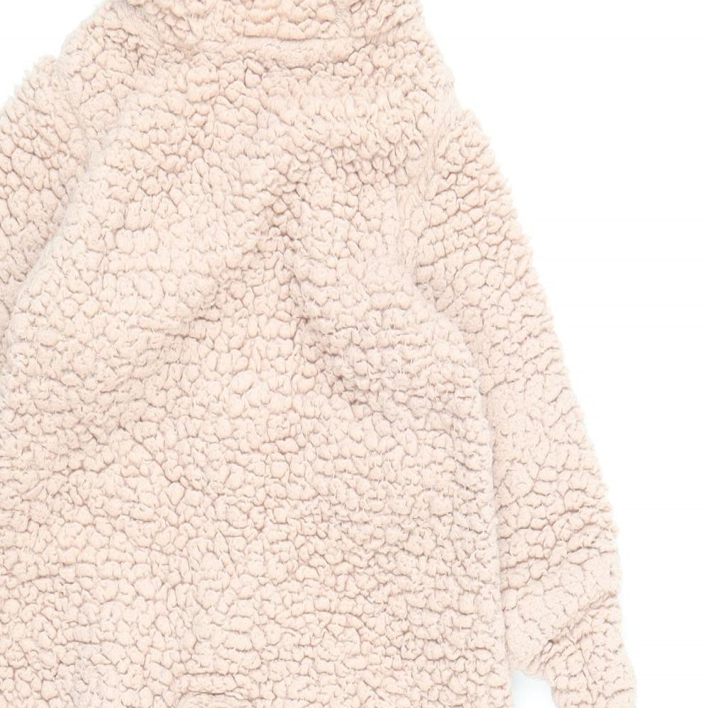 H&M Girls Pink Basic Coat Coat Size 6-9 Months Zip - Bear