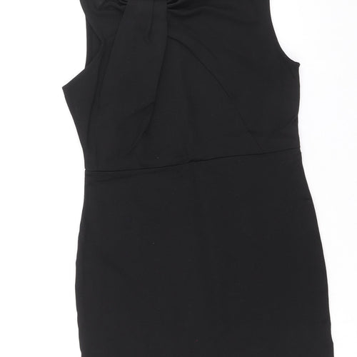 Topshop Womens Black Polyamide A-Line Size 10 Round Neck Pullover