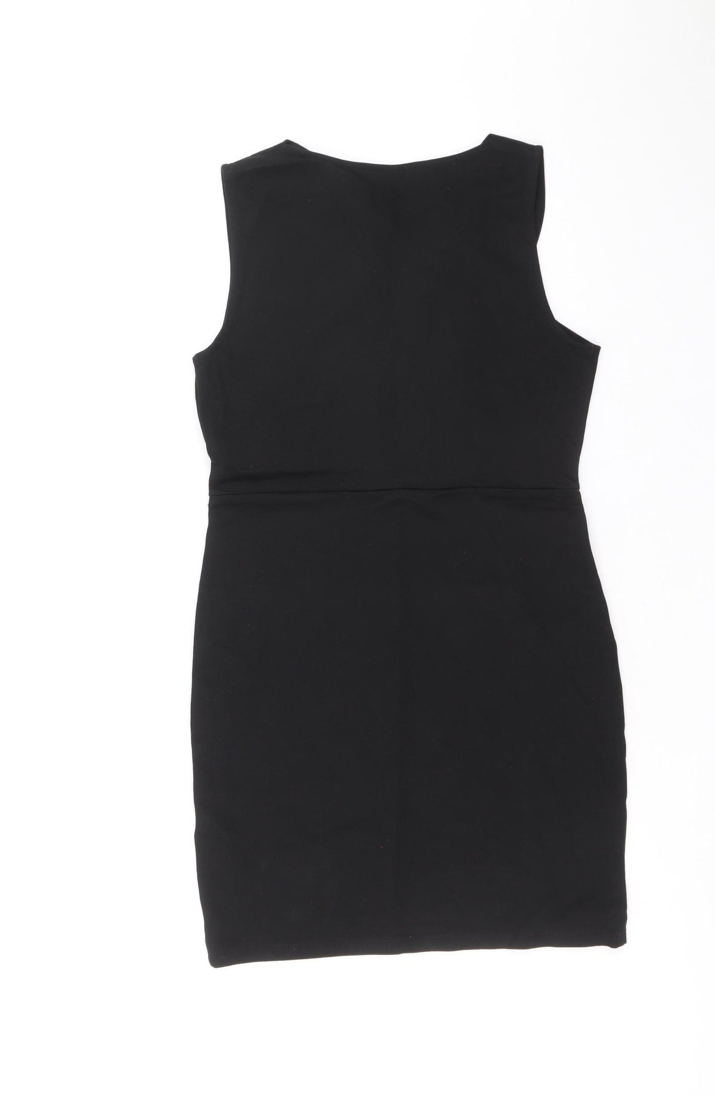 Topshop Womens Black Polyamide A-Line Size 10 Round Neck Pullover