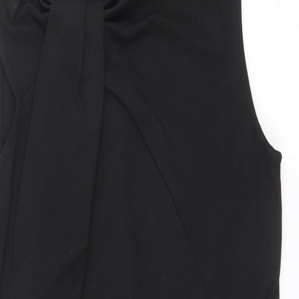 Topshop Womens Black Polyamide A-Line Size 10 Round Neck Pullover