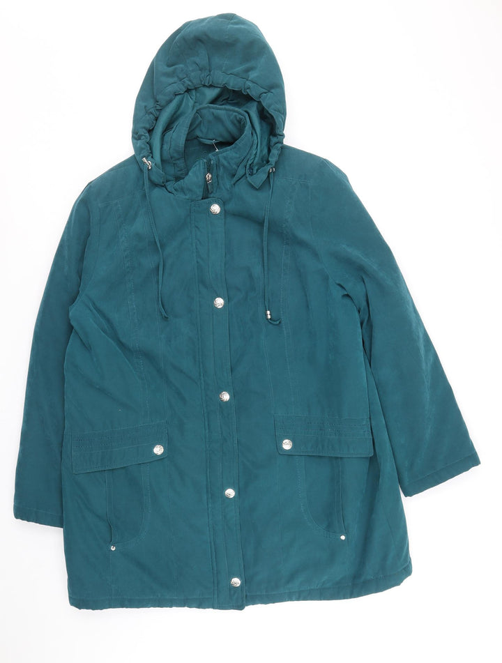 Bonmarche Womens Blue Overcoat Coat Size M Zip