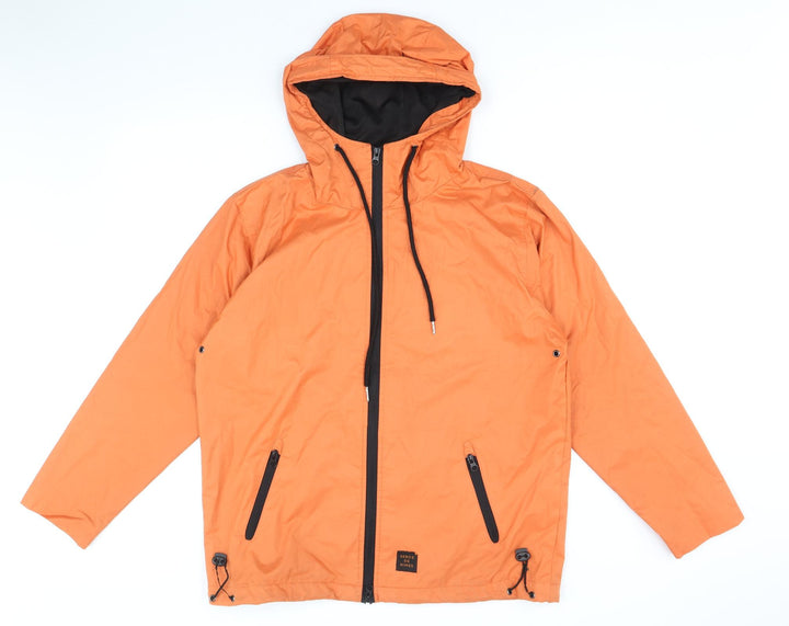 Serge Denimes Mens Orange Windbreaker Jacket Size S Zip